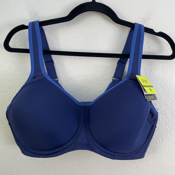 NEW Wacoal Sport Collection Size 40DD Maximum Support Contour Underwire Bra Blue - Picture 3 of 10